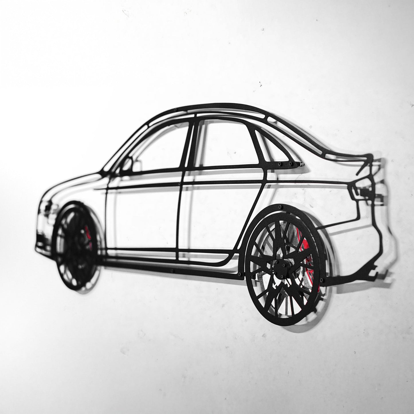 Audi S4 Wall Art – Steel Silhouette with Spinning Wheels -KAFMEKA011 - Tampa Home & Garden Store