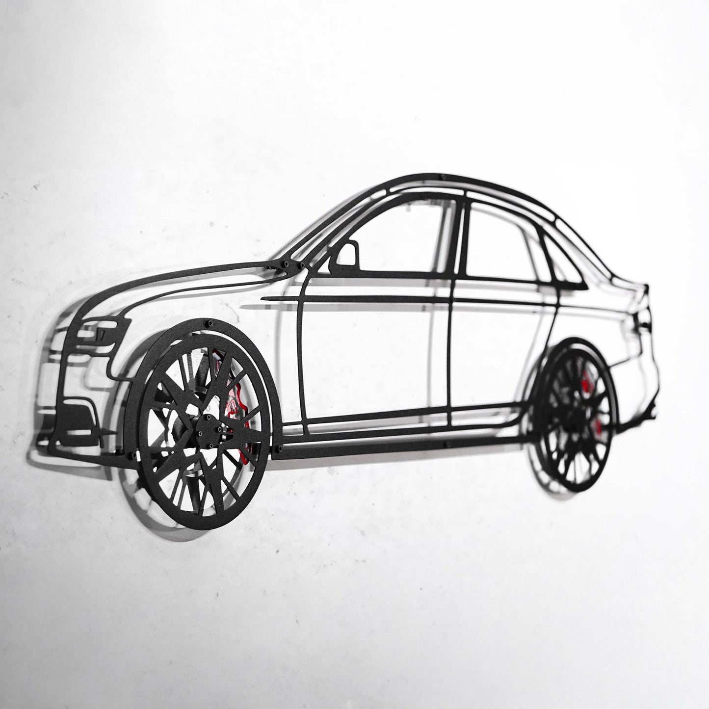 Audi S4 Wall Art – Steel Silhouette with Spinning Wheels -KAFMEKA011 - Tampa Home & Garden Store