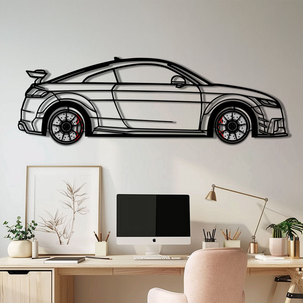 Audi TT Metal Car Wall Art with Rotating Wheels - Iconic Sports Coupe Silhouette Decor - Interactive Automotive Wall Art- KAFMEKA099 - Tampa Home & Garden Store