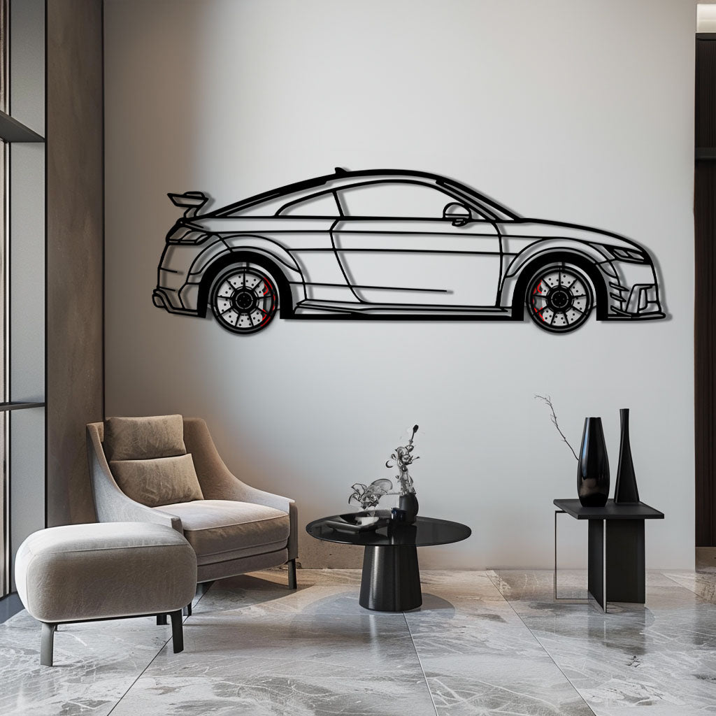 Audi TT Metal Car Wall Art with Rotating Wheels - Iconic Sports Coupe Silhouette Decor - Interactive Automotive Wall Art- KAFMEKA099 - Tampa Home & Garden Store