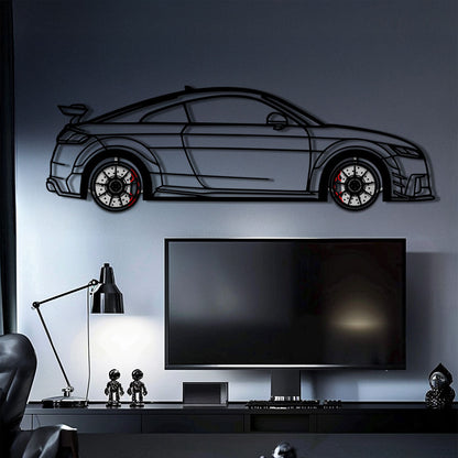 Audi TT Metal Car Wall Art with Rotating Wheels - Iconic Sports Coupe Silhouette Decor - Interactive Automotive Wall Art- KAFMEKA099 - Tampa Home & Garden Store