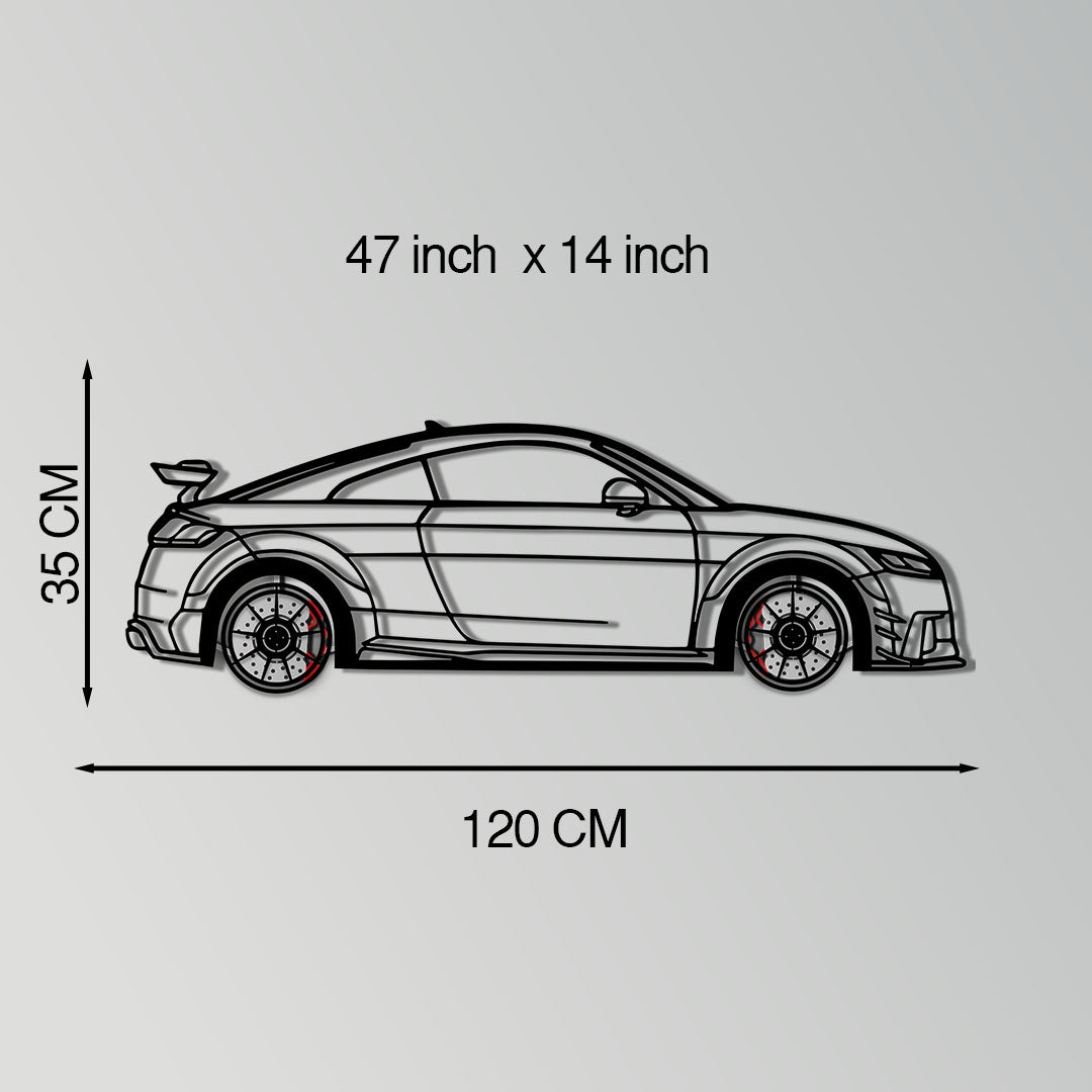 Audi TT Metal Car Wall Art with Rotating Wheels - Iconic Sports Coupe Silhouette Decor - Interactive Automotive Wall Art- KAFMEKA099 - Tampa Home & Garden Store