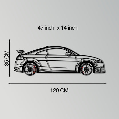 Audi TT Metal Car Wall Art with Rotating Wheels - Iconic Sports Coupe Silhouette Decor - Interactive Automotive Wall Art- KAFMEKA099 - Tampa Home & Garden Store