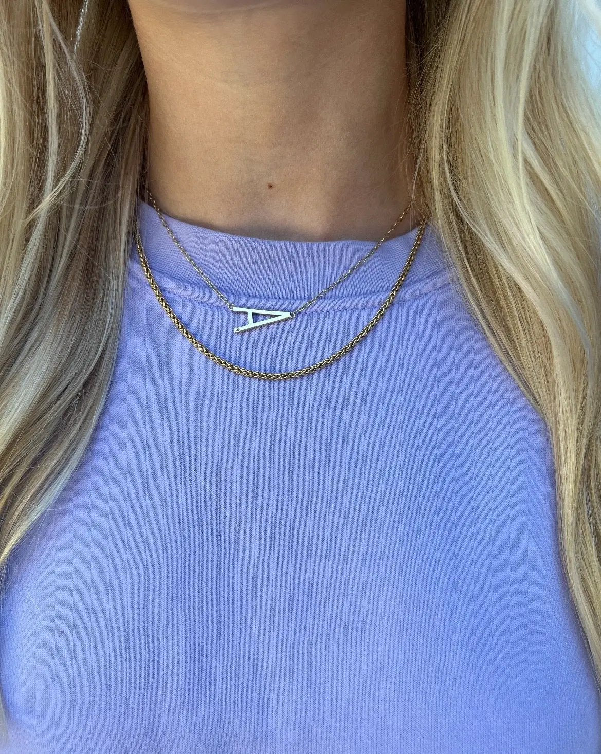 A Initial Necklace with CZ in Silver or Vermeil