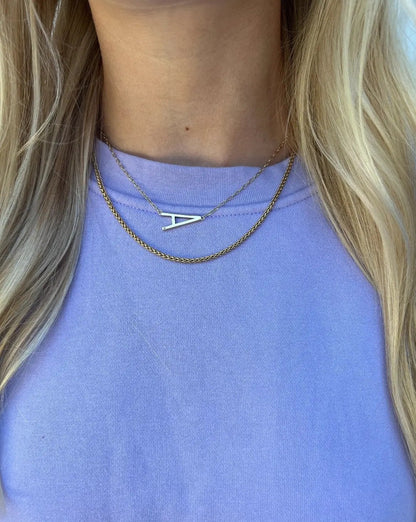 A Initial Necklace with CZ in Silver or Vermeil