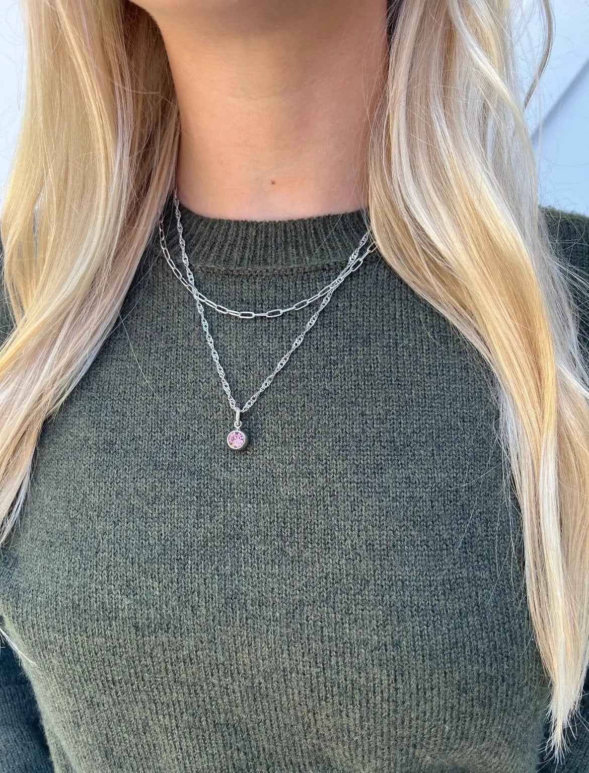 June Birthstone Interchangeable Charm Necklace