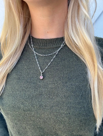 June Birthstone Interchangeable Charm Necklace