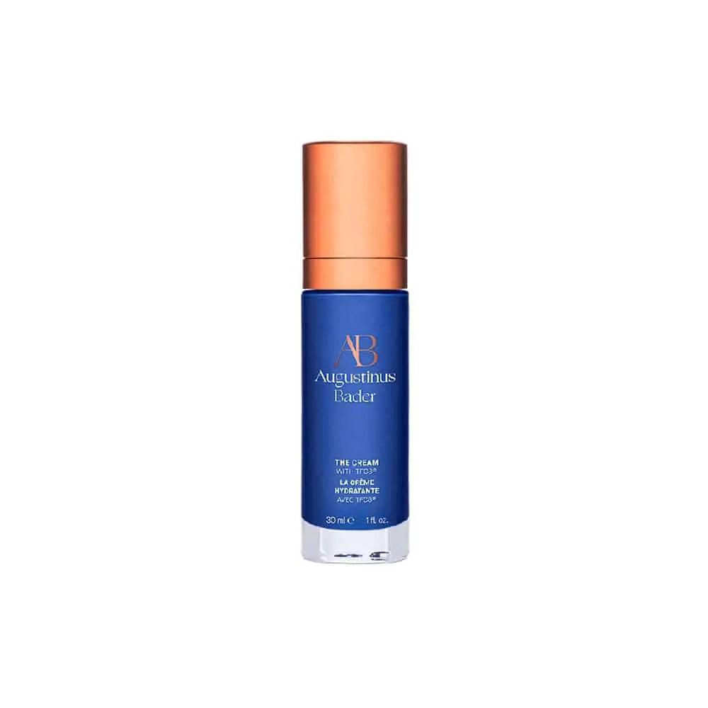 Augustinus Bader The Cream facial moisturizer in a blue bottle with copper cap on Tampa Home & Garden Store