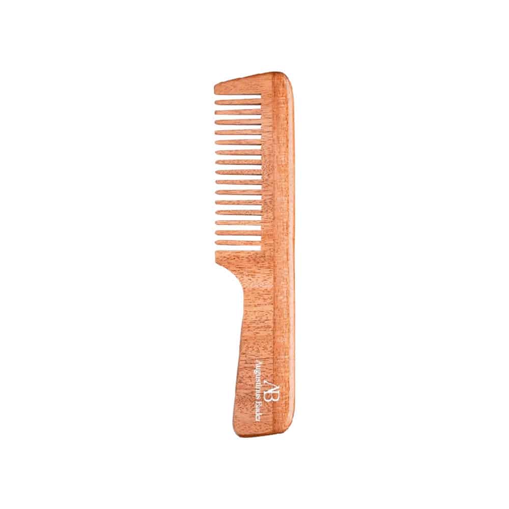 Augustinus Bader Neem Comb wooden hair tool in warm brown by Nava Beauty on Tampa Home & Garden Store