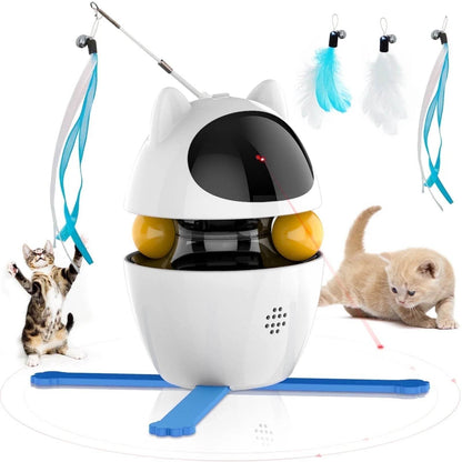 Automatic 3 in 1 Interactive Cat Toy with Laser and Feather for Indoor - Tampa Home & Garden Store
