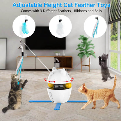 Automatic 3 in 1 Interactive Cat Toy with Laser and Feather for Indoor - Tampa Home & Garden Store