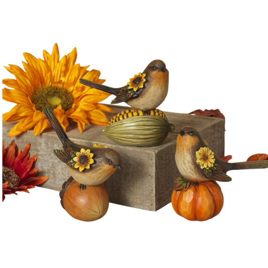 Autumn Bird Figurines - - Tampa Home & Garden Store