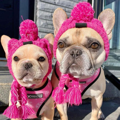 Autumn Winter Warm Knitted Pet Hats With Fluffy Ball - Tampa Home & Garden Store
