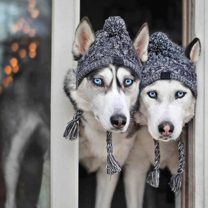 Autumn Winter Warm Knitted Pet Hats With Fluffy Ball - Tampa Home & Garden Store