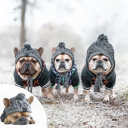 Autumn Winter Warm Knitted Pet Hats With Fluffy Ball - Tampa Home & Garden Store