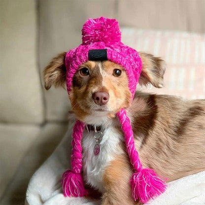 Autumn Winter Warm Knitted Pet Hats With Fluffy Ball - Tampa Home & Garden Store