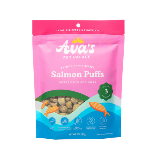 Ava's Pet Palace Freeze Dried Dog Treats - Salmon Puffs (3 oz) - Tampa Home & Garden Store
