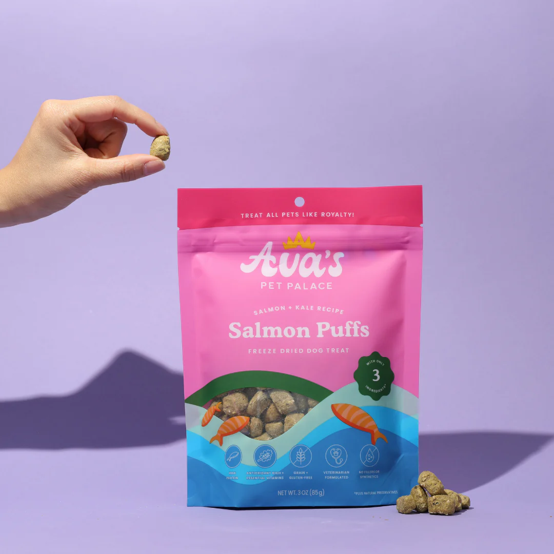 Ava's Pet Palace Freeze Dried Dog Treats - Salmon Puffs (3 oz) - Tampa Home & Garden Store