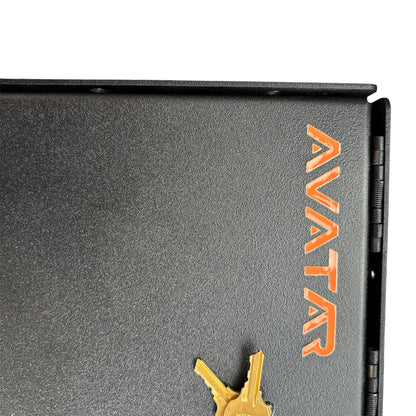 avatar offroad storage box for vehicle organizers, black textured plastic with orange logo on Tampa Home & Garden Store