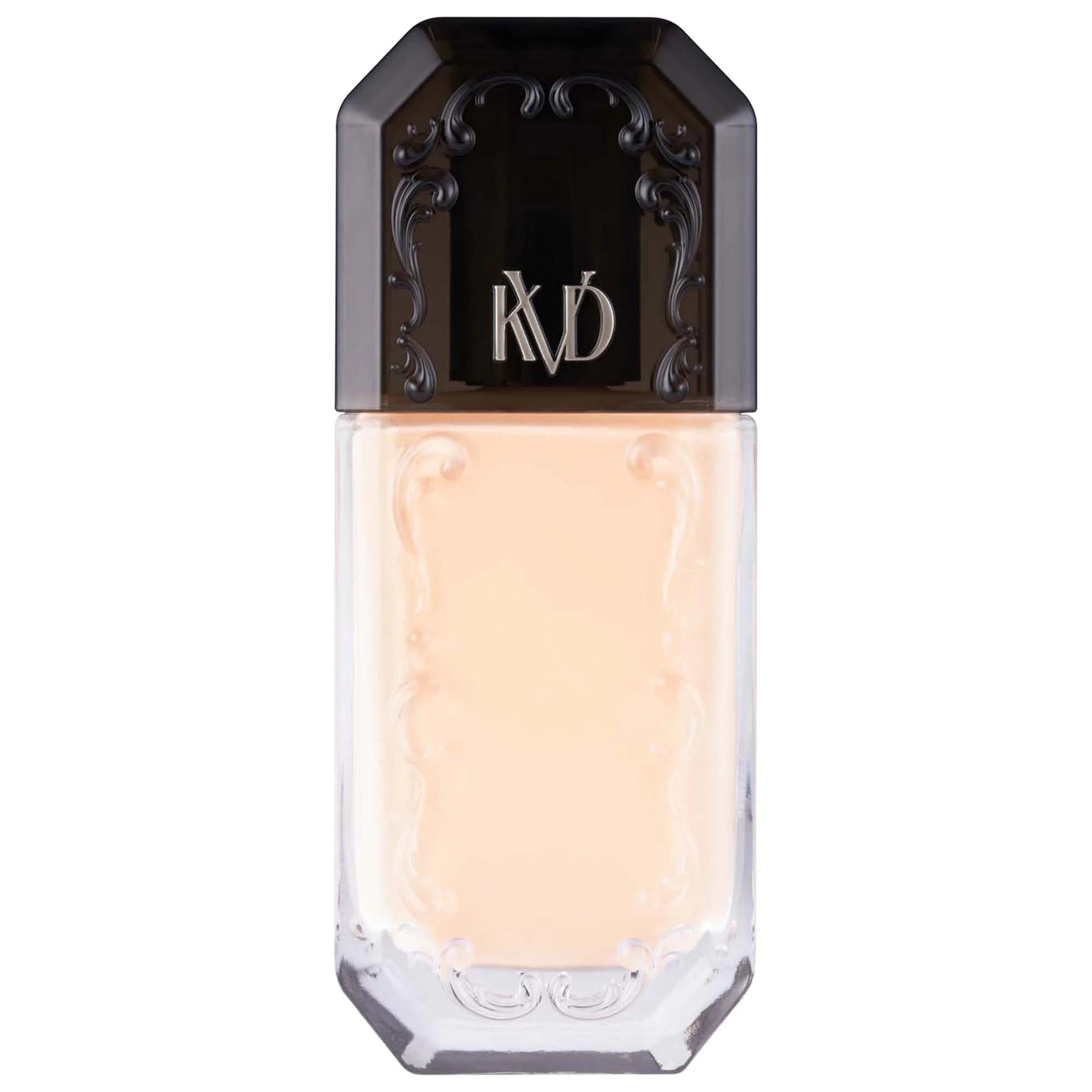 Foundation Good Apple Non-Comedogenic Serum in light beige with KVD cap on Beauty Care Bag on Tampa Home & Garden Store
