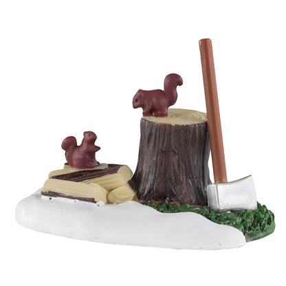 Axe, Tree stump and Squirrels (oh my) - Tampa Home & Garden Store
