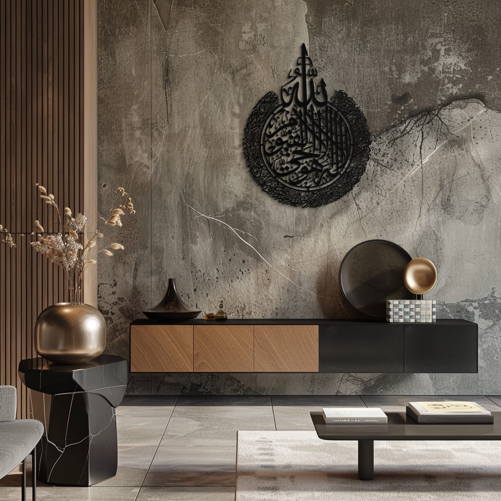 Ayat al-Kursi Islamic Wall Art - Elegant Arabic Calligraphy Metal Decor - KAF231 - Tampa Home & Garden Store