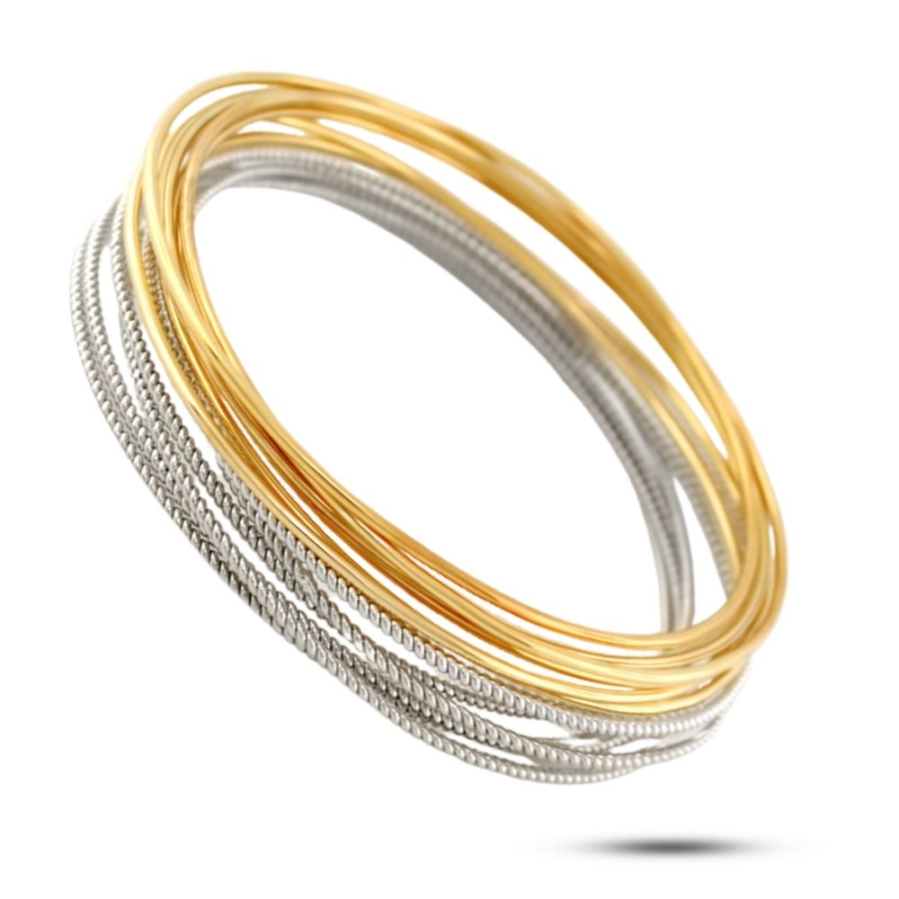 Socialite Stackable Bangle Set slip-on bracelets in gold and silver tones by Lauren G Adams on Tampa Home & Garden Store