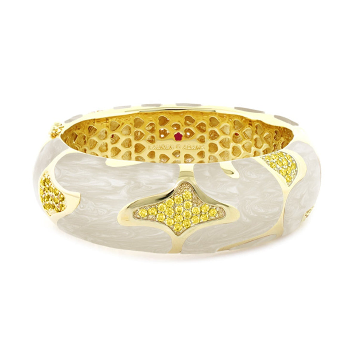 Swirl Tattoo Bangle hinged safety-lock bracelet in gold-tone yellow stones by Lauren G Adams on Tampa Home & Garden Store