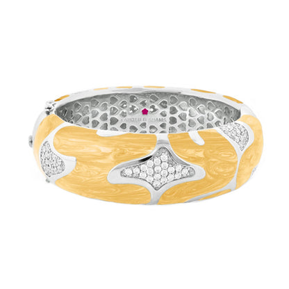 Swirl Tattoo Bangle hinged bracelet in yellow swirl with diamond pavé accents Lauren G Adams on Tampa Home & Garden Store
