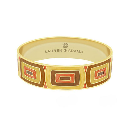 Modern Art Bangle slip-on bracelet by Lauren G Adams in gold with geometric enamel panels on Tampa Home & Garden Store
