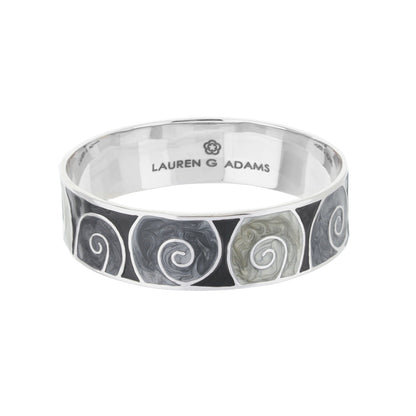 Signature Swirl Slip-On Bangle bracelet with black gray enamel swirls Lauren G Adams on Tampa Home & Garden Store