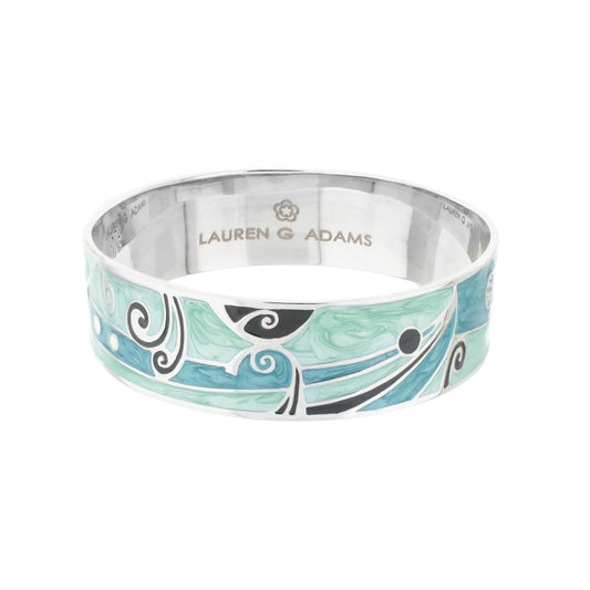 Modern Art Bangle slip-on bracelet by Lauren G Adams in turquoise enamel with swirls on Tampa Home & Garden Store