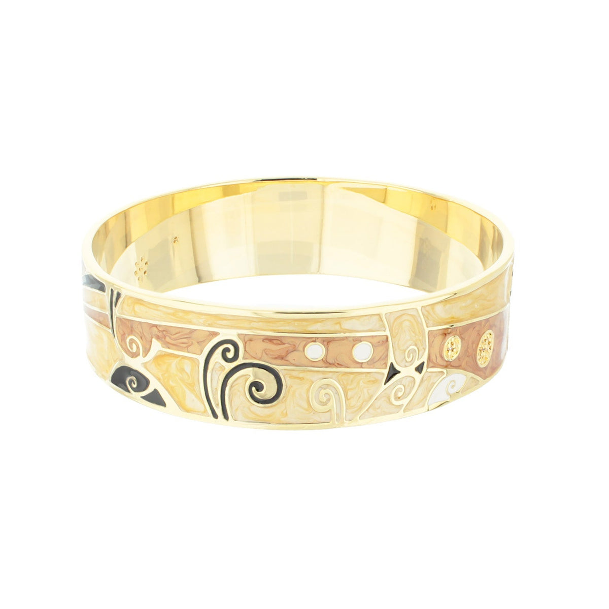 Modern Art Rhodium and Cubic Zirconia Bangle