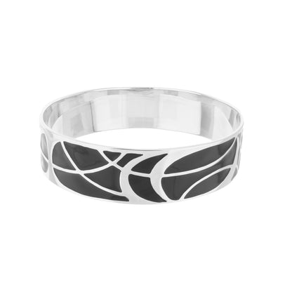 Bold splash bangle bracelet silver-tone with black enamel mosaic pattern by Lauren G Adams on Tampa Home & Garden Store