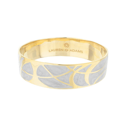 Bold Splash Bangle gold-tone bracelet with gray enamel geometric panels by Lauren G Adams on Tampa Home & Garden Store