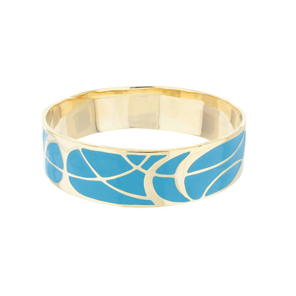 Bold Splash Bangle gold-tone bracelet with turquoise enamel mosaic pattern on Tampa Home & Garden Store