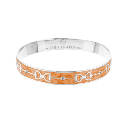 Equestrian stirrup bangle with champagne enamel center and silver chain accents by Lauren G Adams on Tampa Home & Garden Store
