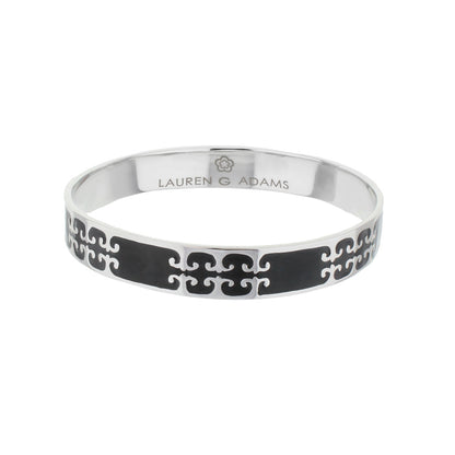 Gothic Love Slip-On Bangle with black enamel and silver scrolls by Lauren G Adams on Tampa Home & Garden Store
