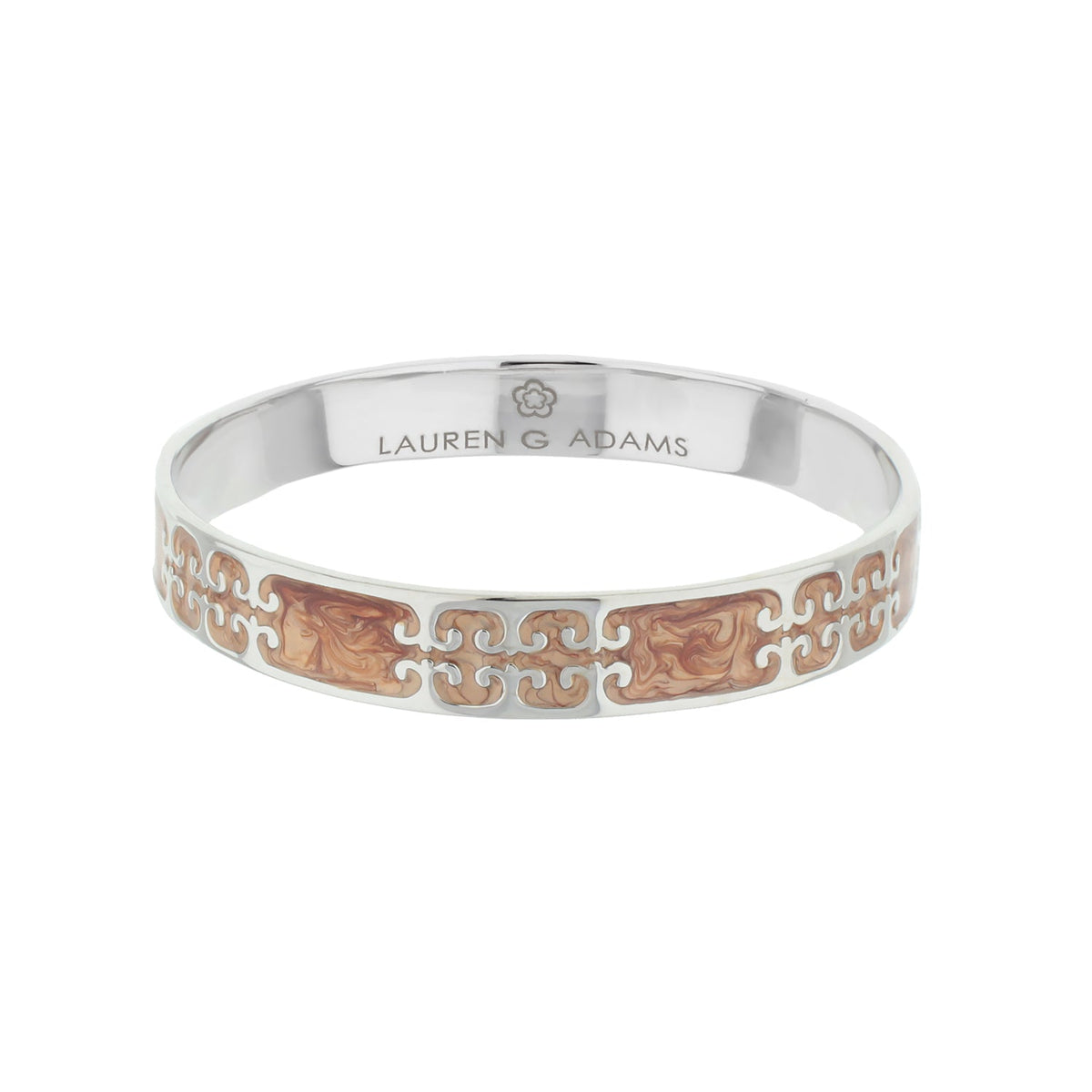 Gothic Love Slip-On Bangle by Lauren G Adams with copper-toned filigree inlay on silver on Tampa Home & Garden Store