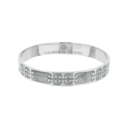 Gothic Love Slip-On Bangle in silver metal with etched scroll motif by Lauren G Adams on Tampa Home & Garden Store