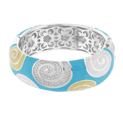 Signature Enamel Swirl Bangle and Cubic Zirconia