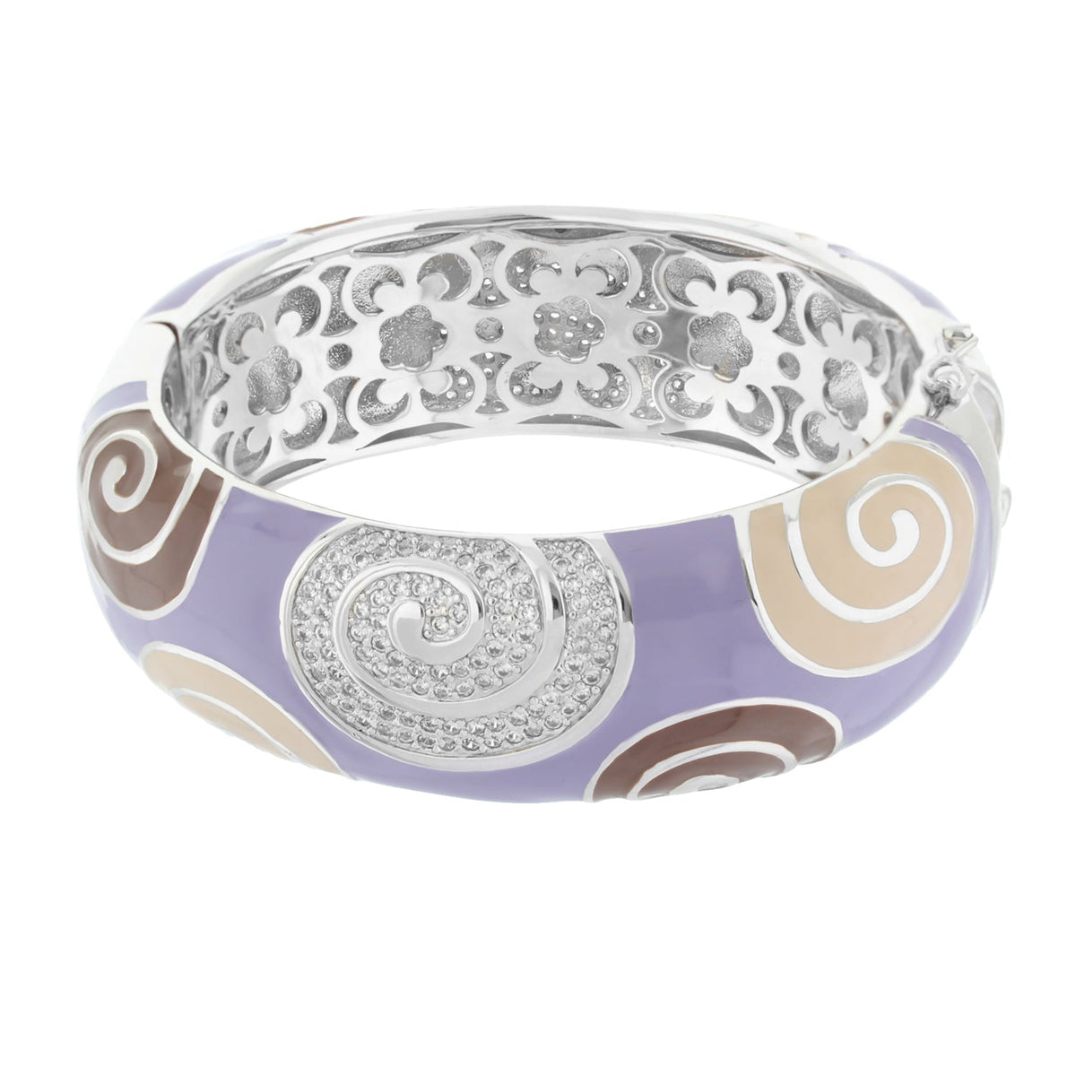 Signature Enamel Swirl Bangle and Cubic Zirconia