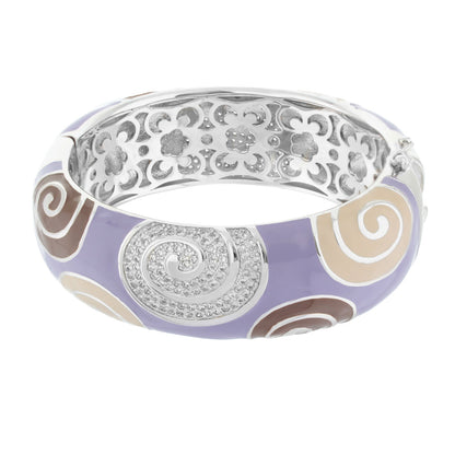 Signature Enamel Swirl Bangle and Cubic Zirconia