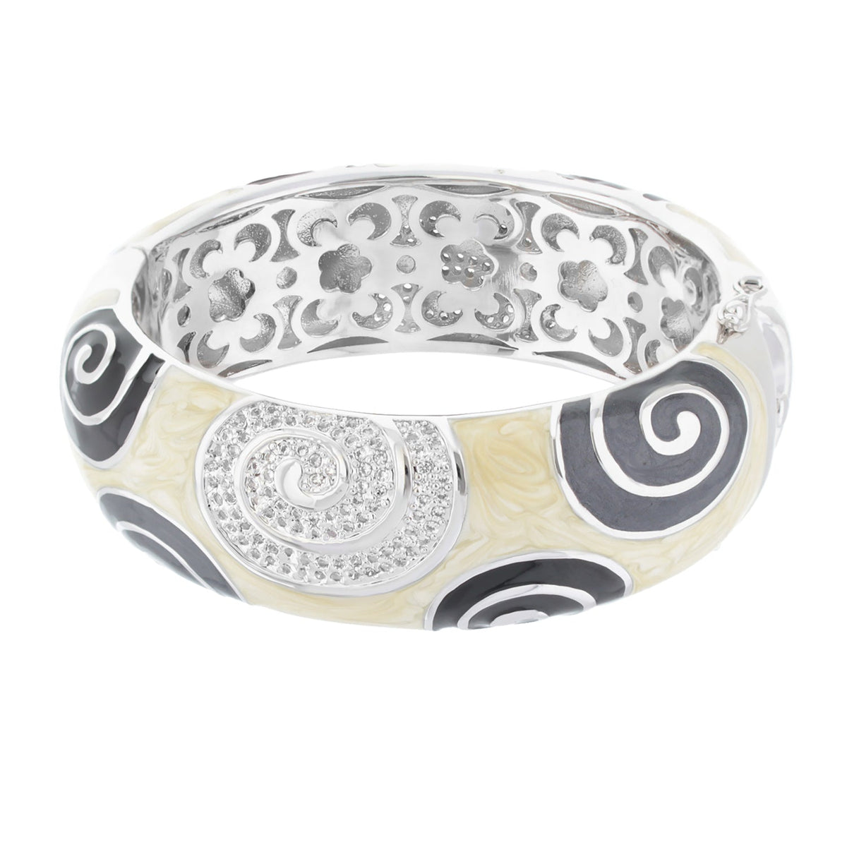 Signature Enamel Swirl Bangle and Cubic Zirconia