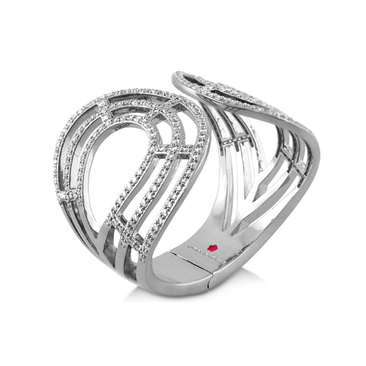 Orbital cuff bracelet by Lauren G Adams, silver-tone multi-band crystal bangle on Tampa Home & Garden Store