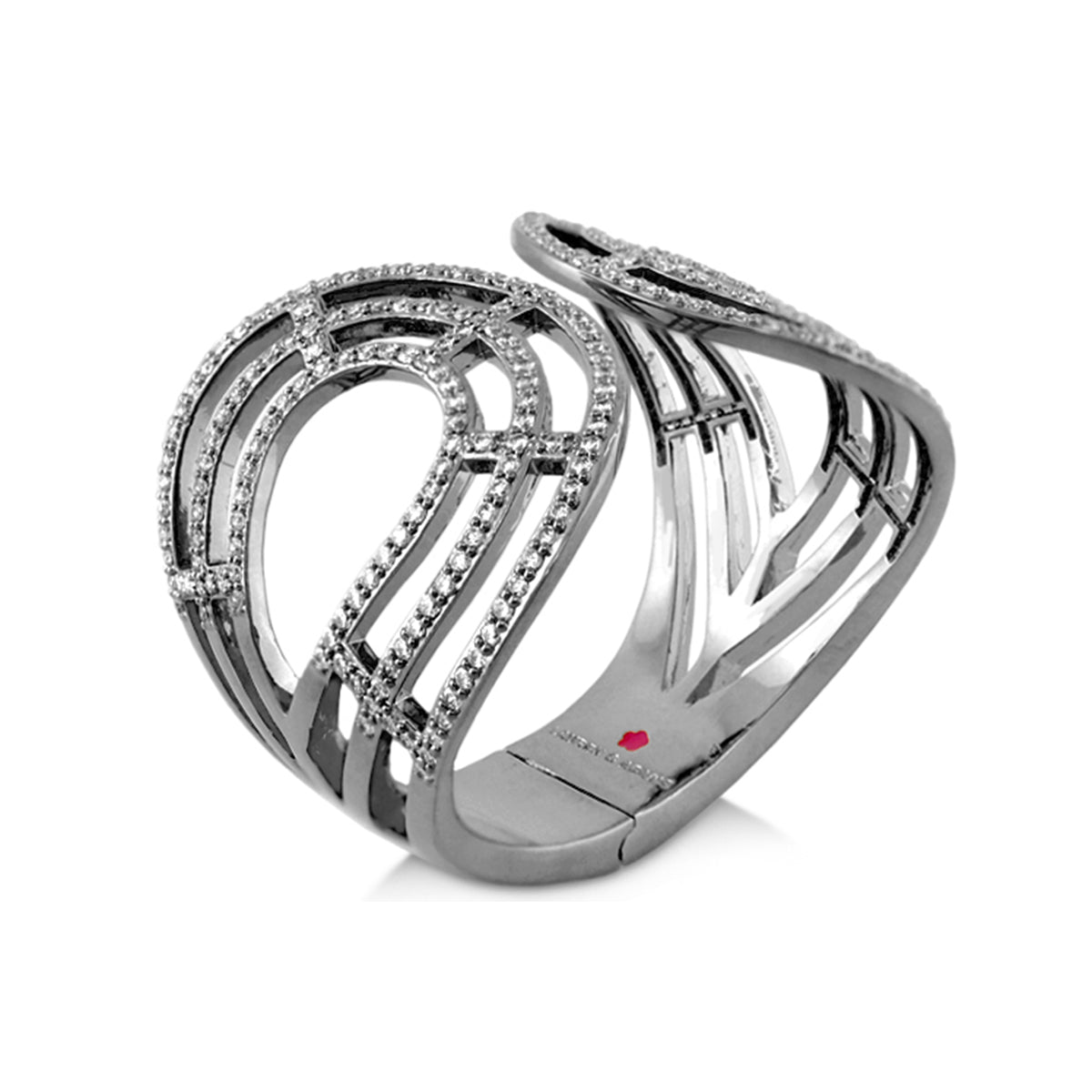 Orbital Cuff bracelet by Lauren G Adams, silver-tone cuff with pavé crystals on Tampa Home & Garden Store