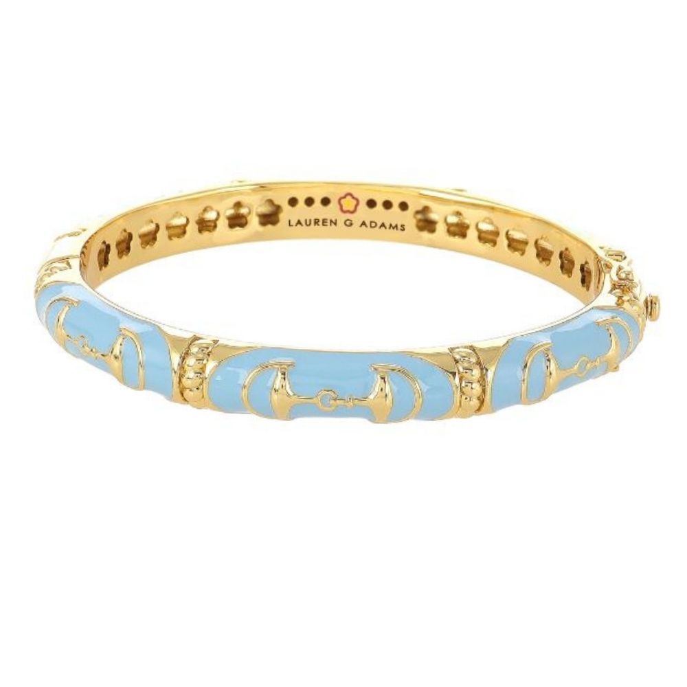 Equestrian Bangle blue enamel with gold snaffle accents by Lauren G Adams on Tampa Home & Garden Store
