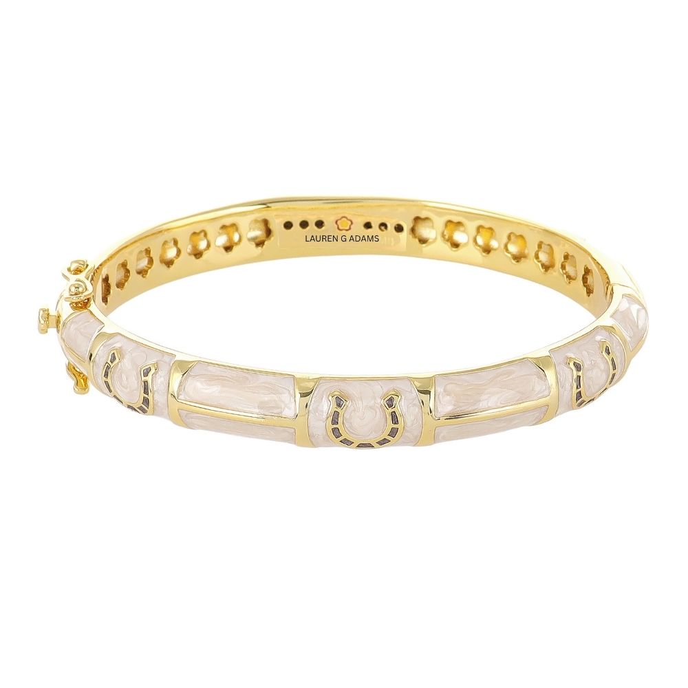 Port Horseshoe gold bangle with hinged safety lock by Lauren G Adams on Tampa Home & Garden Store