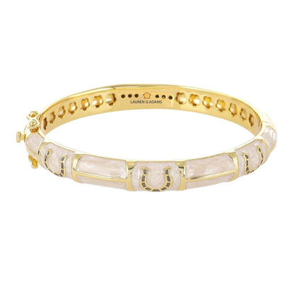 Port Horseshoe gold bangle with hinged safety lock by Lauren G Adams on Tampa Home & Garden Store