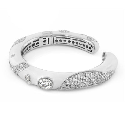 Fire And Ice hinge bengal bracelet by Lauren G Adams, silver tone with pave crystals on Tampa Home & Garden Store